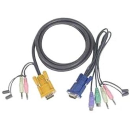 ATEN Keyboard/Video/Mouse/Audio Cable - Db-15, Mini-Phone 3.5 Mm - 6 Pin 2L5303P